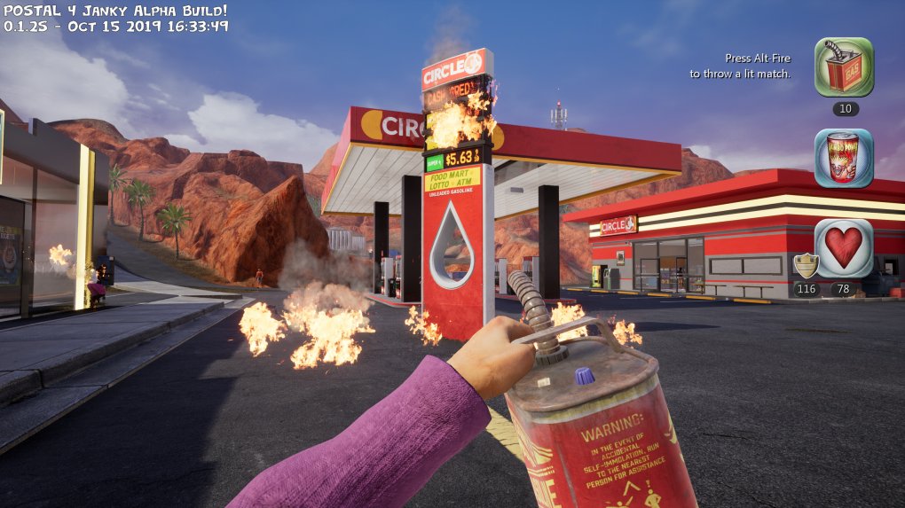 Postal 4: Eine Tankstelle, ein Benzinkanister und ein Streichholz - das kann kein Zufall sein!