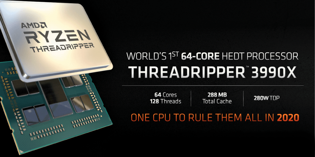 <strong>Ryzen Threadripper 3990X</strong>: AMD bestätigt 64 Kerne bei 280 Watt
