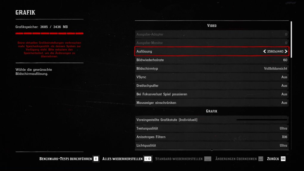WQHD/1440p mit einer 4-GiByte-Grafikkarte? Red Dead Redemption 2 PC verbietet's!