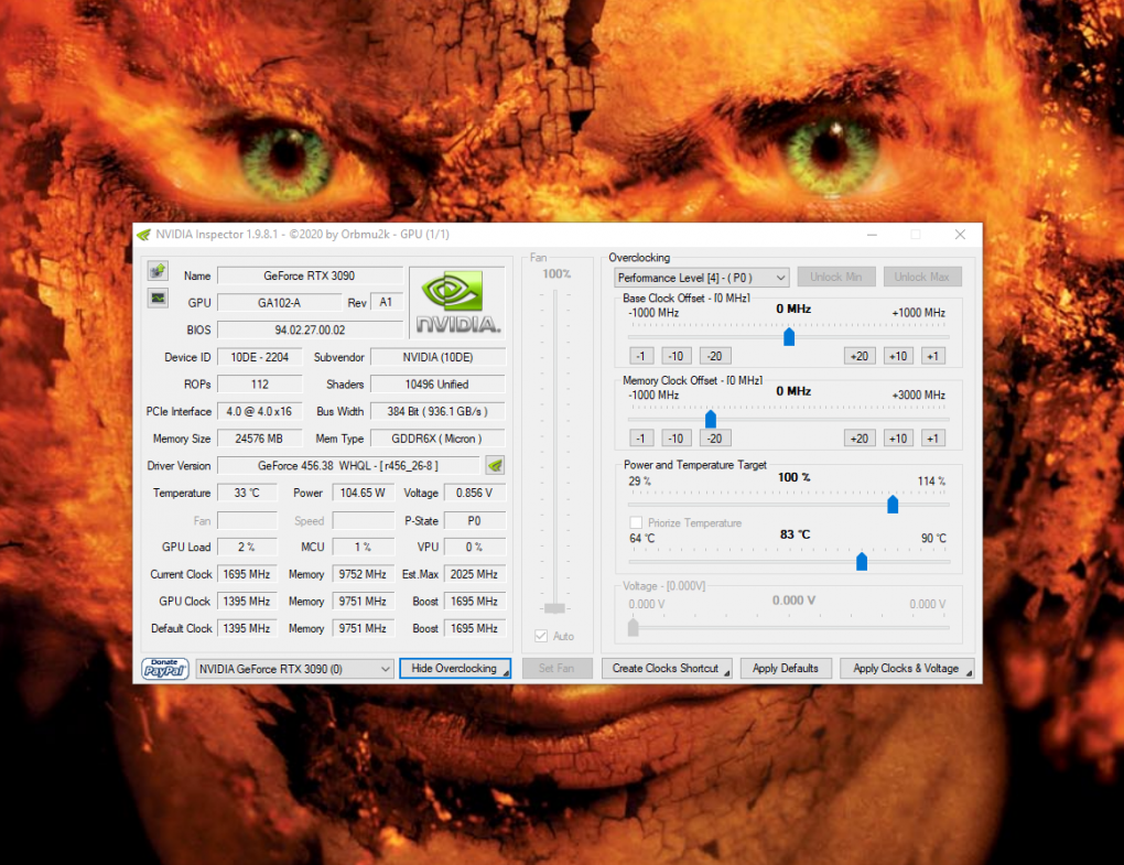 Nvidia Geforce RTX 3090 alias 'BFGPU' im Test: Titanischer Alleskönner für 1.500 Euro: Nvidia Inspector Overview