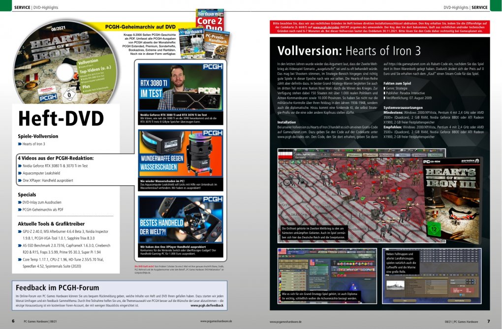 PCGH 08/2021 (#250): DVD-Inhalt