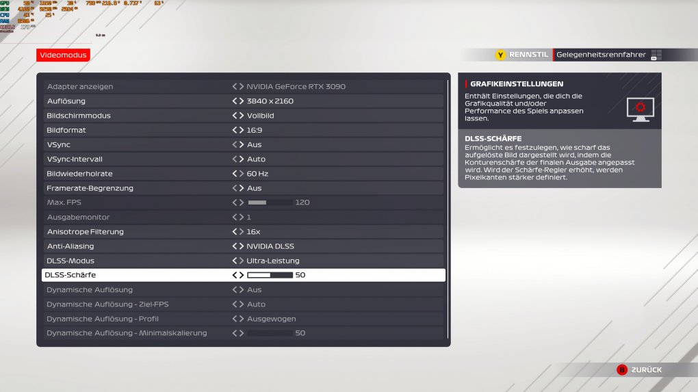 F1 2021 v1.07: Jetzt mit allen Einstellungen rund um DLSS