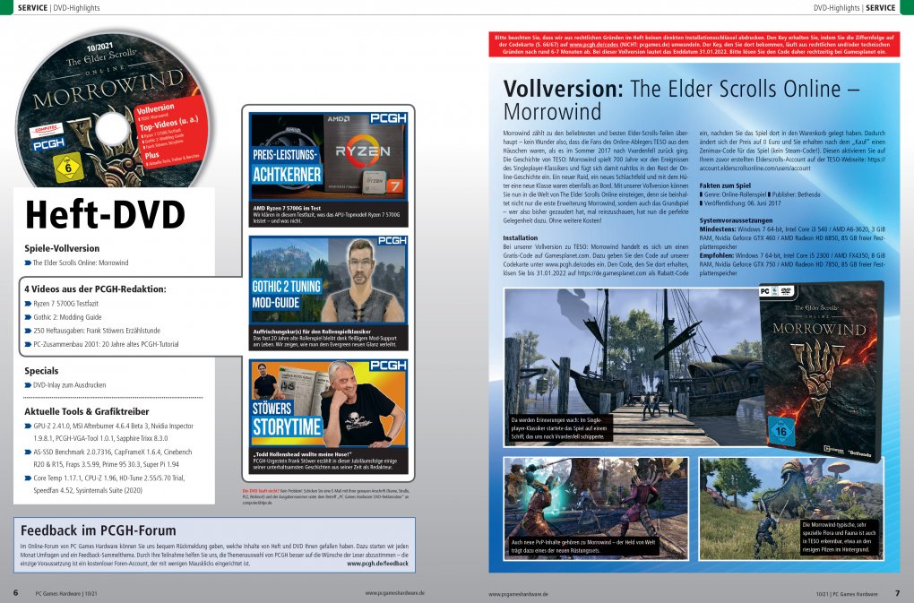 Bei unserer Vollversion zu TESO: Morrowind handelt es sich um einen Gratis-Code auf Gamesplanet.com. Dazu geben Sie den Code auf unserer Codekarte unter www.pcgh.de/codes ein.