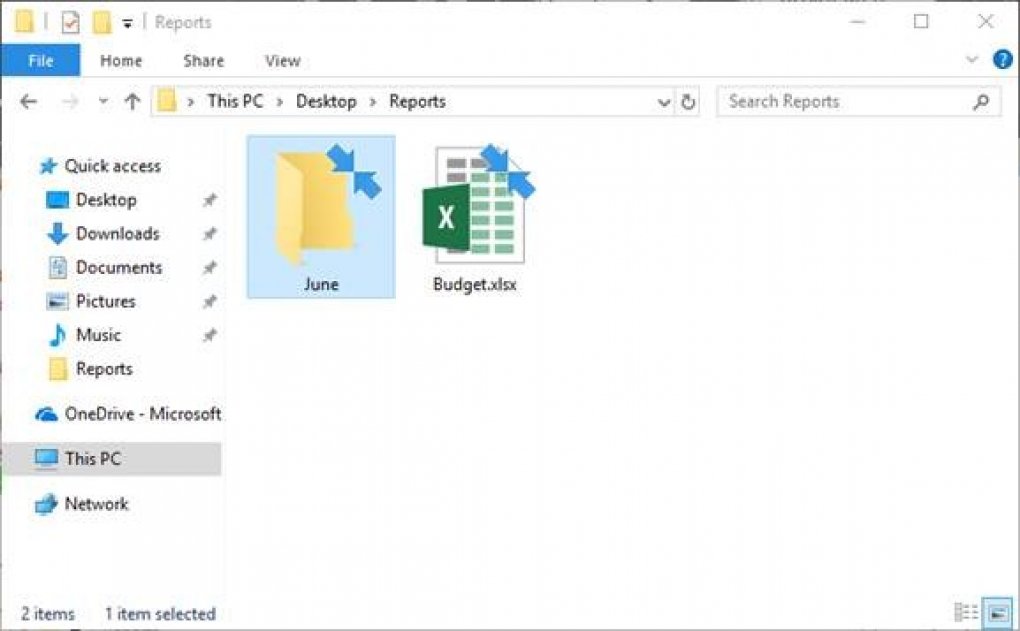 Blaue Pfeile signalisieren, dass das Update KB4023057 Dateien komprimiert hat, um freien Speicherplatz zu schaffen.