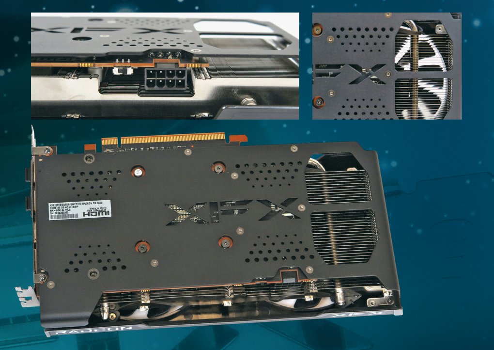 Wer eine Grafikkarte vom Schlage Radeon RX 6600 kauft, den erwarten vor allem unaufgeregte und doch gelungene Designs mit Dual-Slot-Höhe, doppelter Axialbelüftung, nur einer Strombuchse und ohne LED-Disco. Boni wie ein Dual-BIOS-Switch gibt‘s bei einigen Modellen obendrauf.