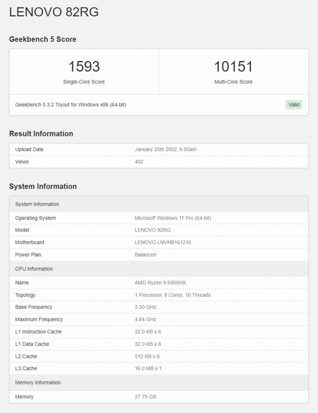 AMD Ryzen 9 6900HX: Erste Geekbench-Ergebnisse. (1)