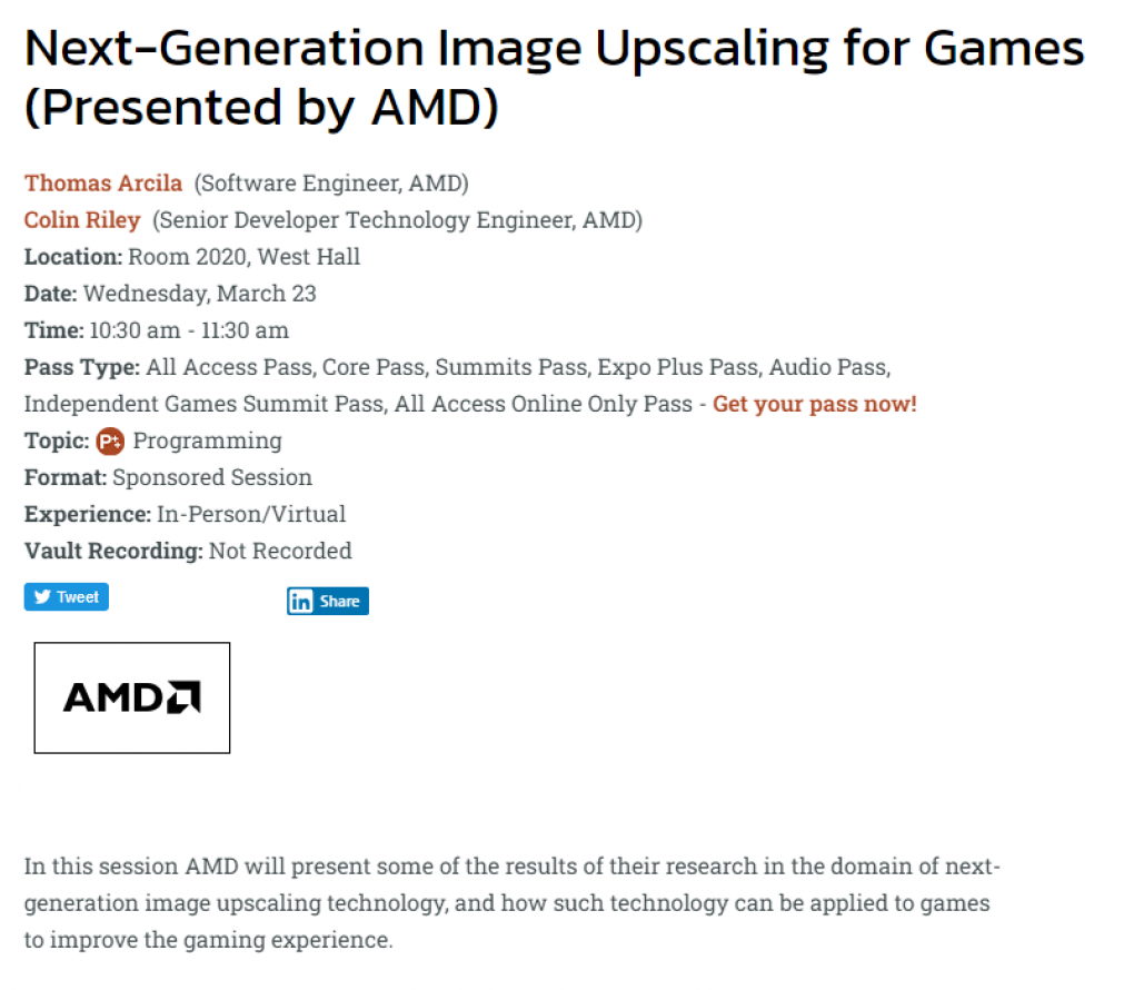 AMD Präsentation GDC 2022