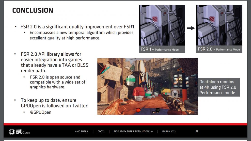 AMD FSR 2.0 - GDC Slides - Conclusion