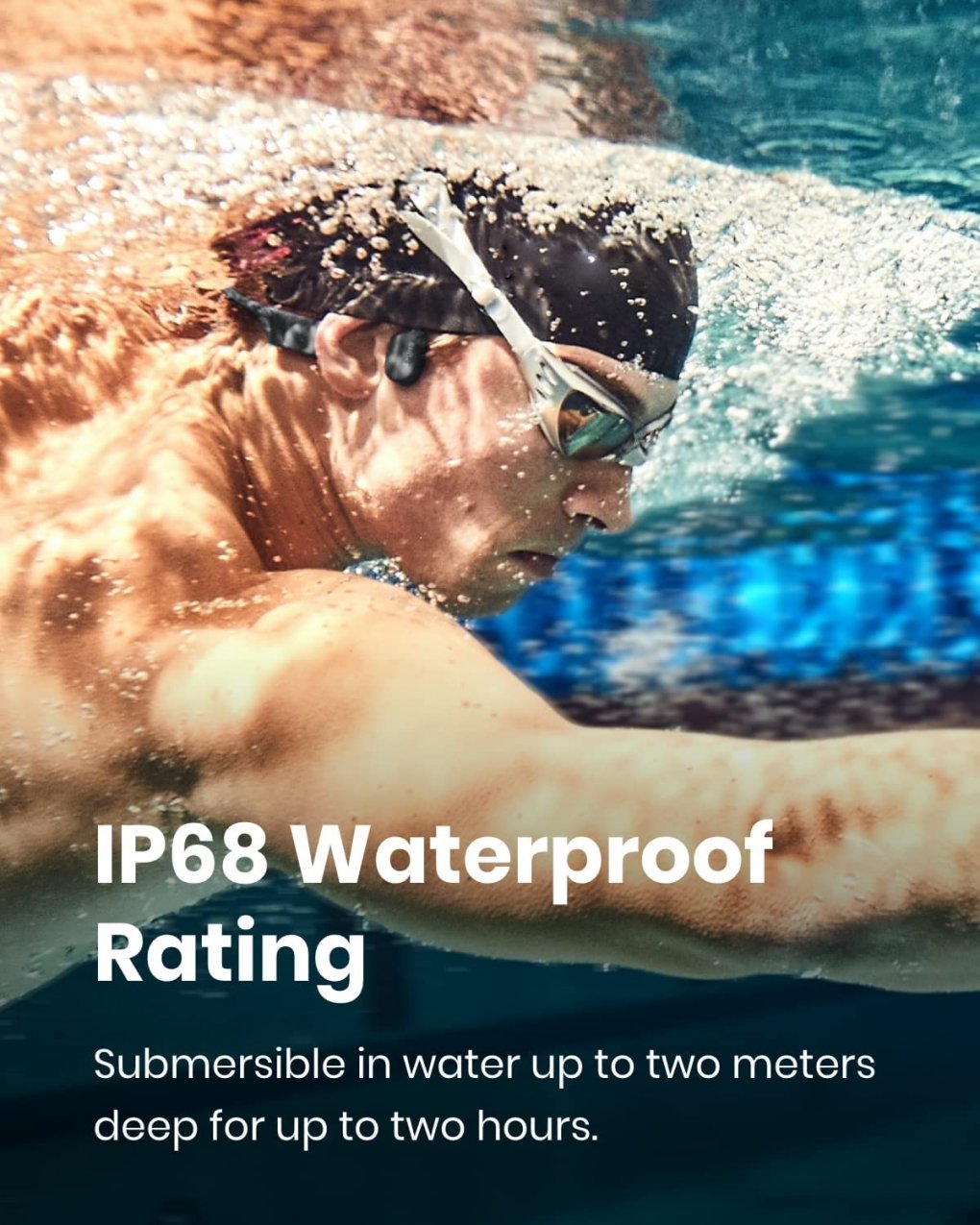 Shokz Openswim wasserdicht bis zu zwei Metern Wassertiefe