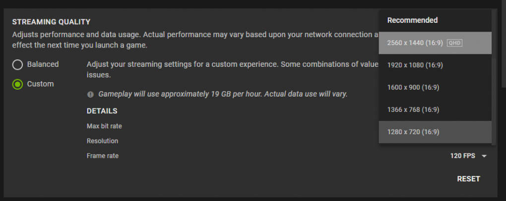 Neue Browser-Einstellungen für Geforce Now
