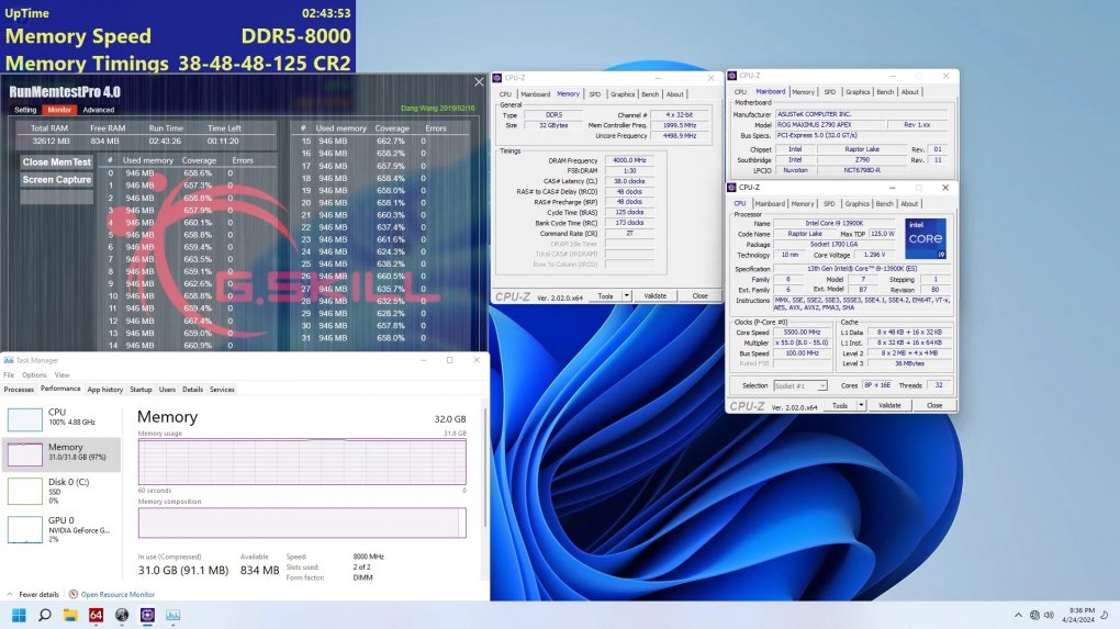 Overclocking-Ergebnis von G.Skill mit Core i9-13900K&nbsp;
