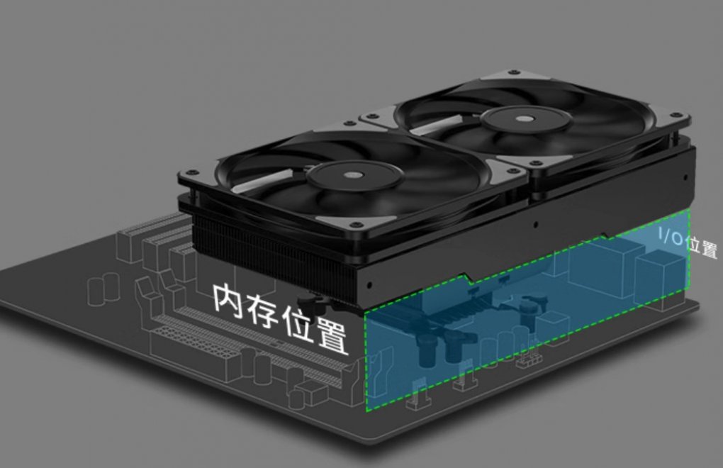 Der Jiushark JF19 überragt weite Teile des Mainboards.