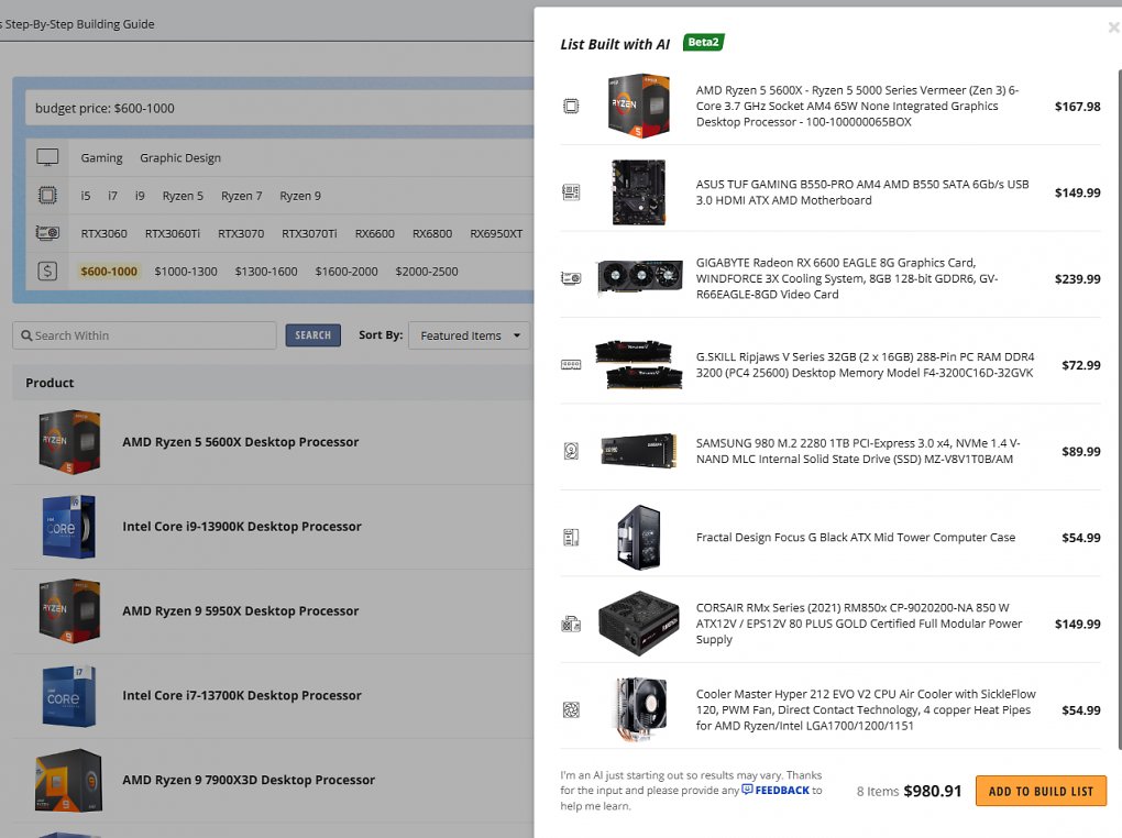 Erste Ergebnisse des KI-Tools von Newegg lesen sich nicht schlecht, haben aber definitiv noch Verbesserungspotenzial.