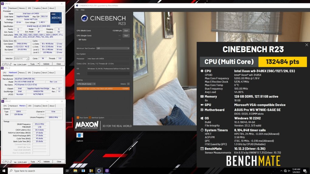 Rekord im CB R23 mit Xeon W9-3495X