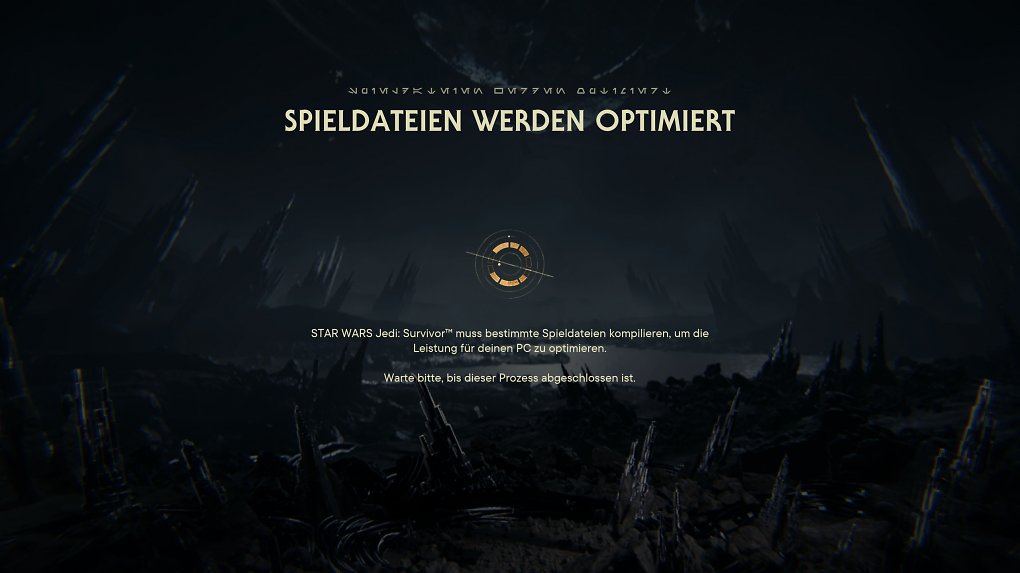 Star Wars Jedi Survivor : Bei jedem (!) Spielstart werden die wichtigsten Shader kompiliert, um Ruckeln zur Laufzeit zu vermeiden. Das kann auf Mittelklasse-PCs eine Minute dauern, auf High-End-Rechnern nur einige Sekunden.