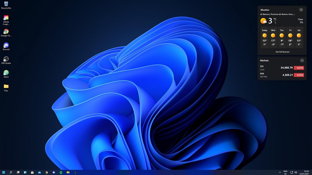Windows 11 mit Desktop-Widgets als Konzept