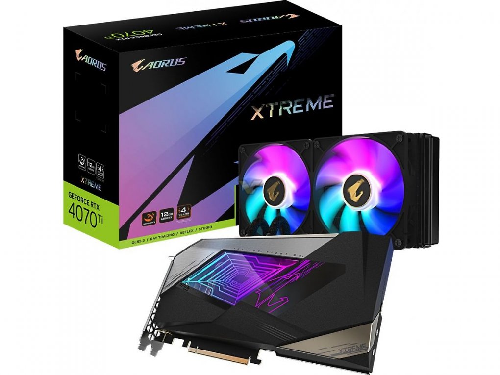 Die Gigabyte Aorus Geforce RTX 4070 Ti Waterfoce Xtreme wird mit einem 240-mm-Radiator gekühlt.