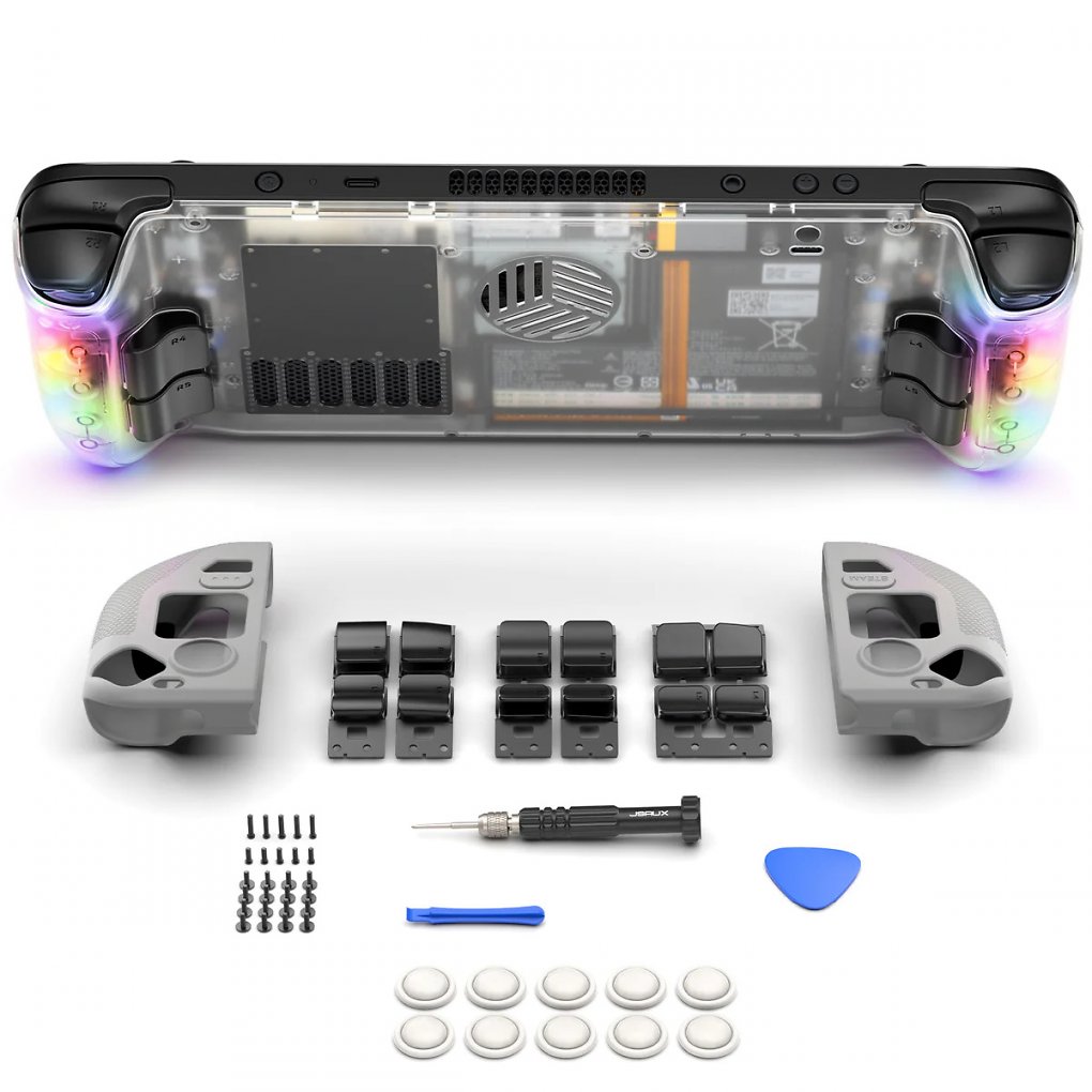 Der Lieferumfang der RGB-Backplate von JSAUX