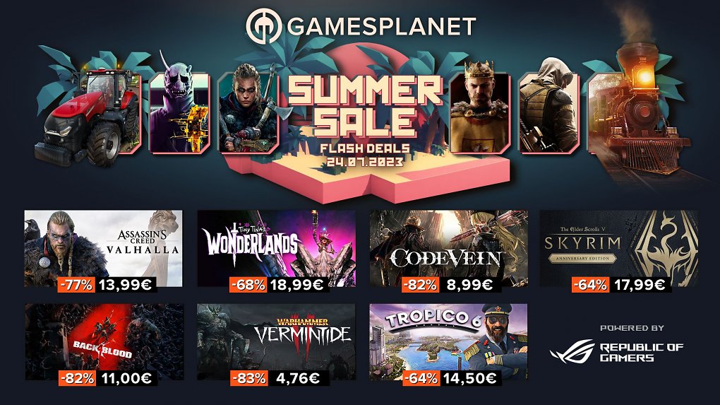 Gamesplanet Summer Sale 2023: Tägliche neue PC-Spiele im Angebot.