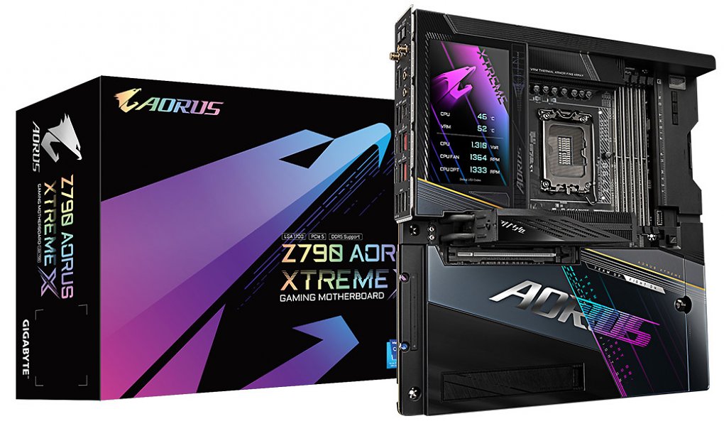Gigabyte Aorus Z790 Xtreme X mit 5 Zoll LCD ('Edge View Display')