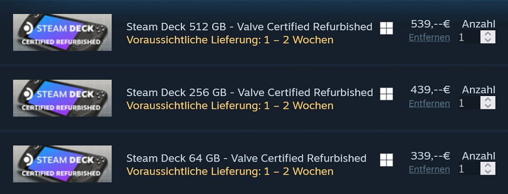 Alle Konfigurationen des Handheld-PCs sollen in 1 bis 2 Wochen als 'refurbished' verfügbar sein