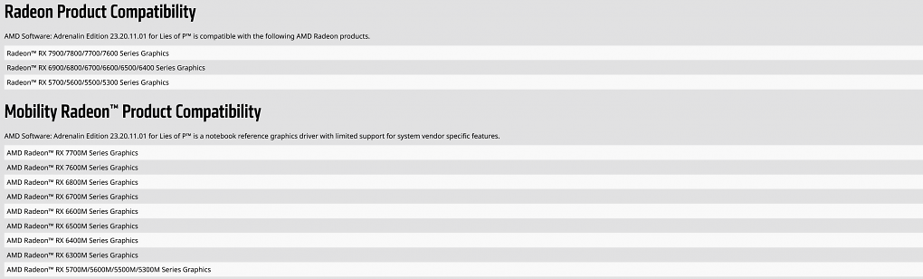 AMD Software: Adrenalin Edition 23.20.11.01 for Lies of P