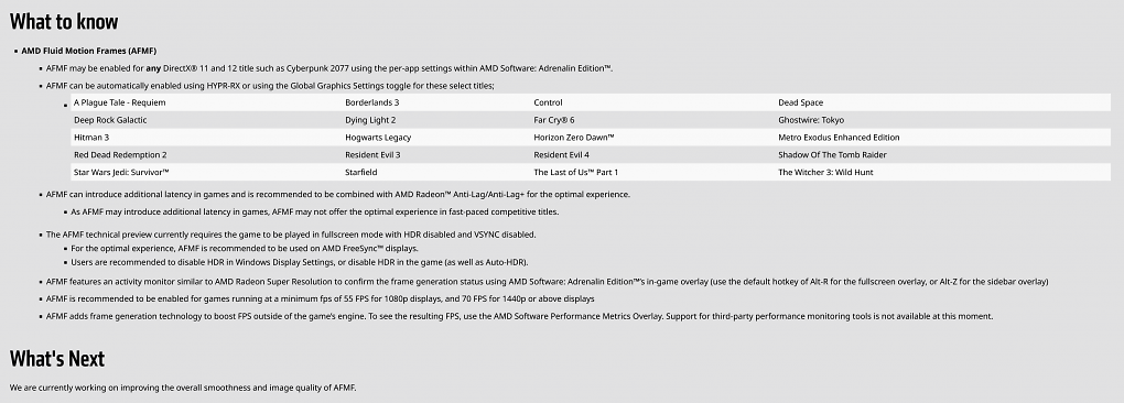 Adrenalin Edition Preview Driver for AMD Fluid Motion Frames - Release Notes