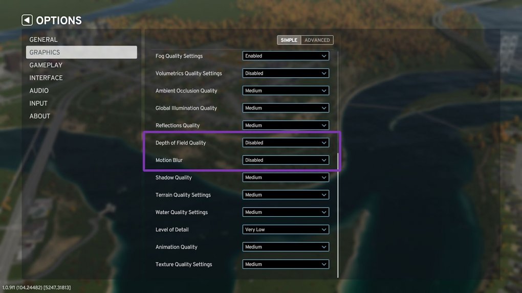 Spieler sollten auch auf Bewegungsunschärfe ('Motion Blur') und volumetrischen Wolken verzichten