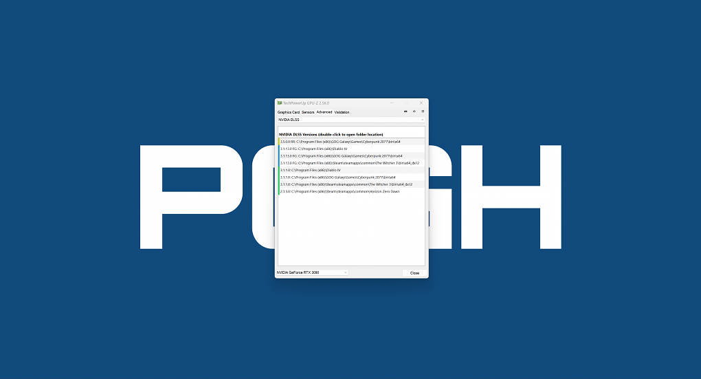 GPU-Z 2.56.0 listet alle DLLs von DLSS 2.x und DLSS 3.x mit Pfad auf