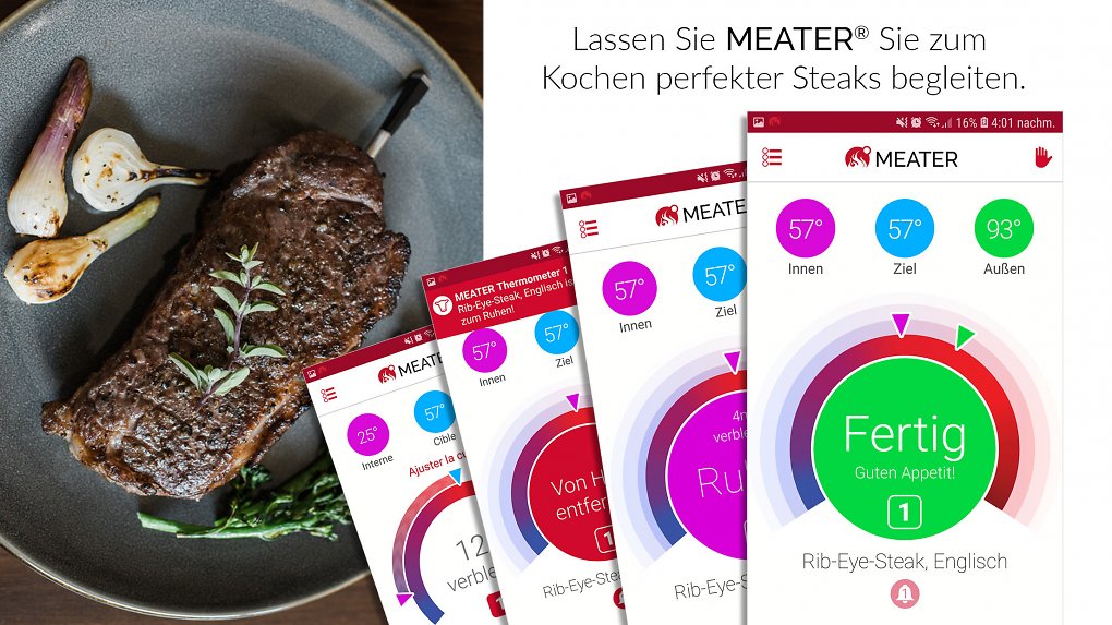 Die Smartphone-App von Meater für Android.