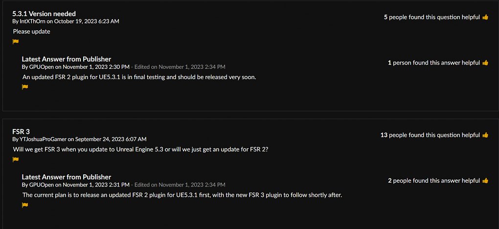 FSR-Plugin für die Unreal Engine 5 unterstützt aktuell maximal AMDs FSR 2.2