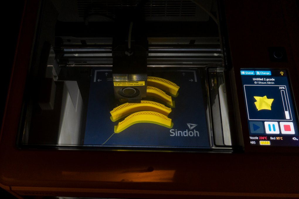 3D-Druck einzelner Bauteile des Gehäuses.