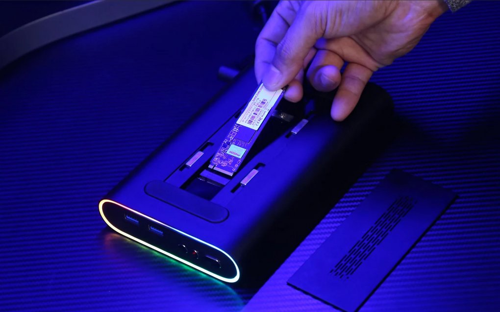 Die ONEXGPU kann PCIe-SSDs per M.2 aufnehmen