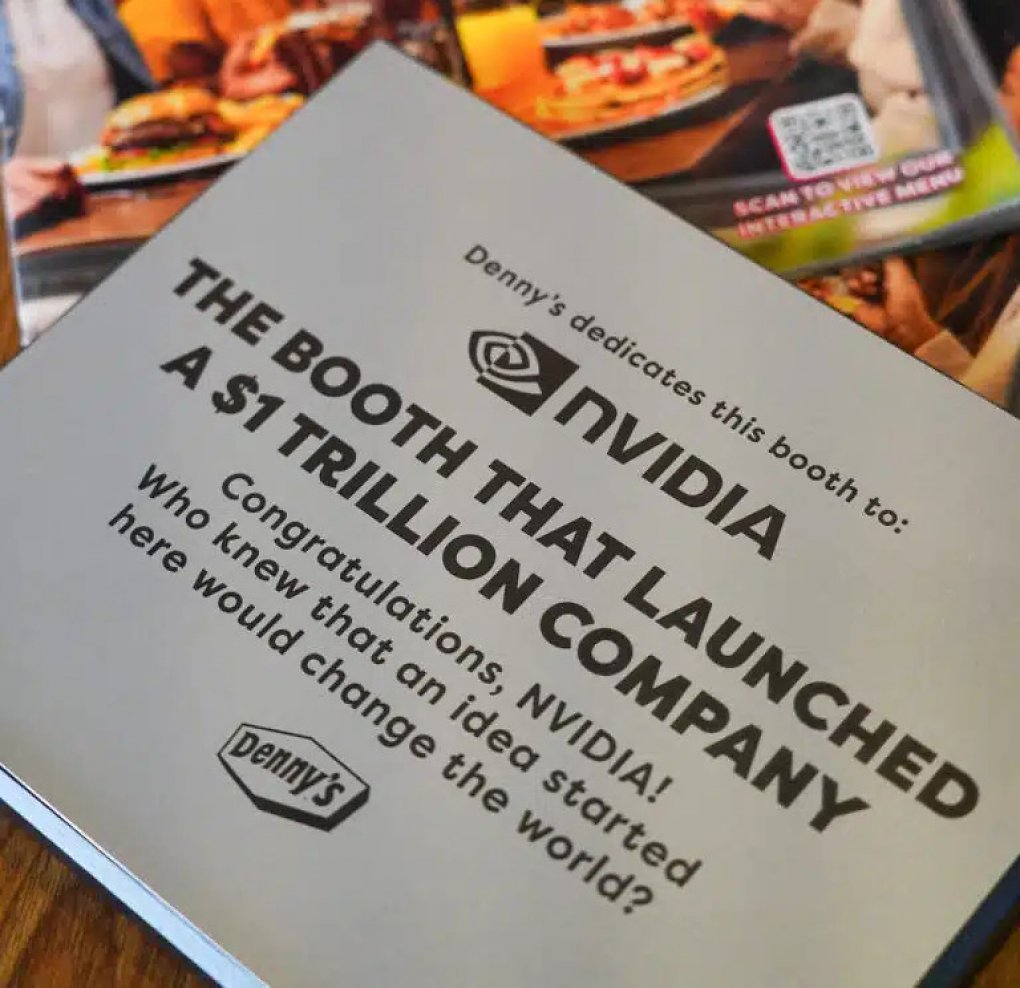 In einer Denny's-Filiale im Silicon Valley erinnert nun eine Plakette an die Gründung von Nvidia.