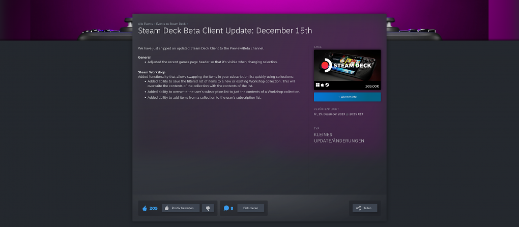 Steam Deck Beta Client