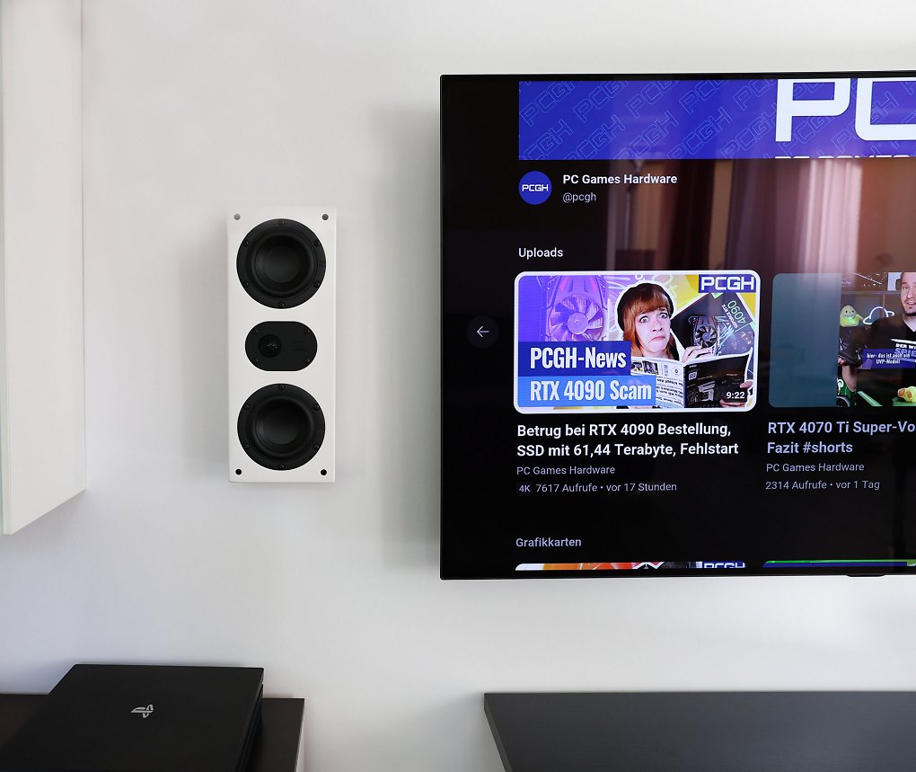 Den besten Klang erzielen Sie, wenn sich die Lautsprecher neben dem TV befinden.