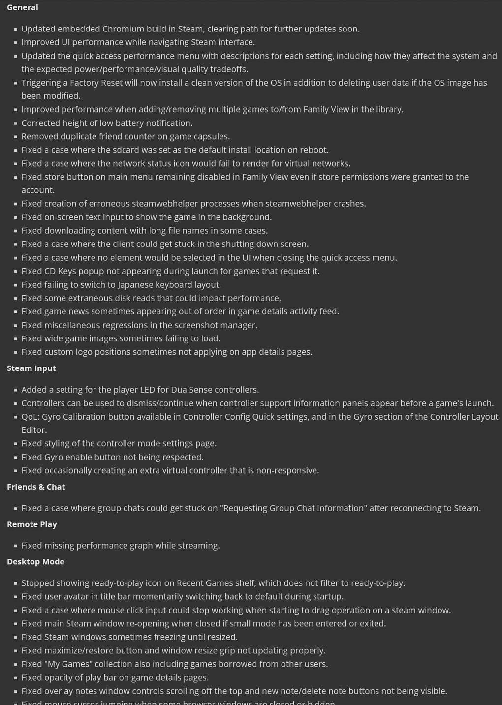Steam Update