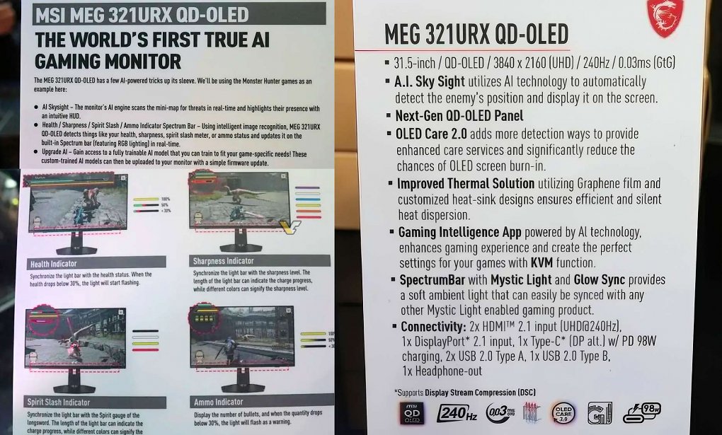MSI: Der 'weltweit erste wahre KI-Gaming-Monitor' kann cheaten