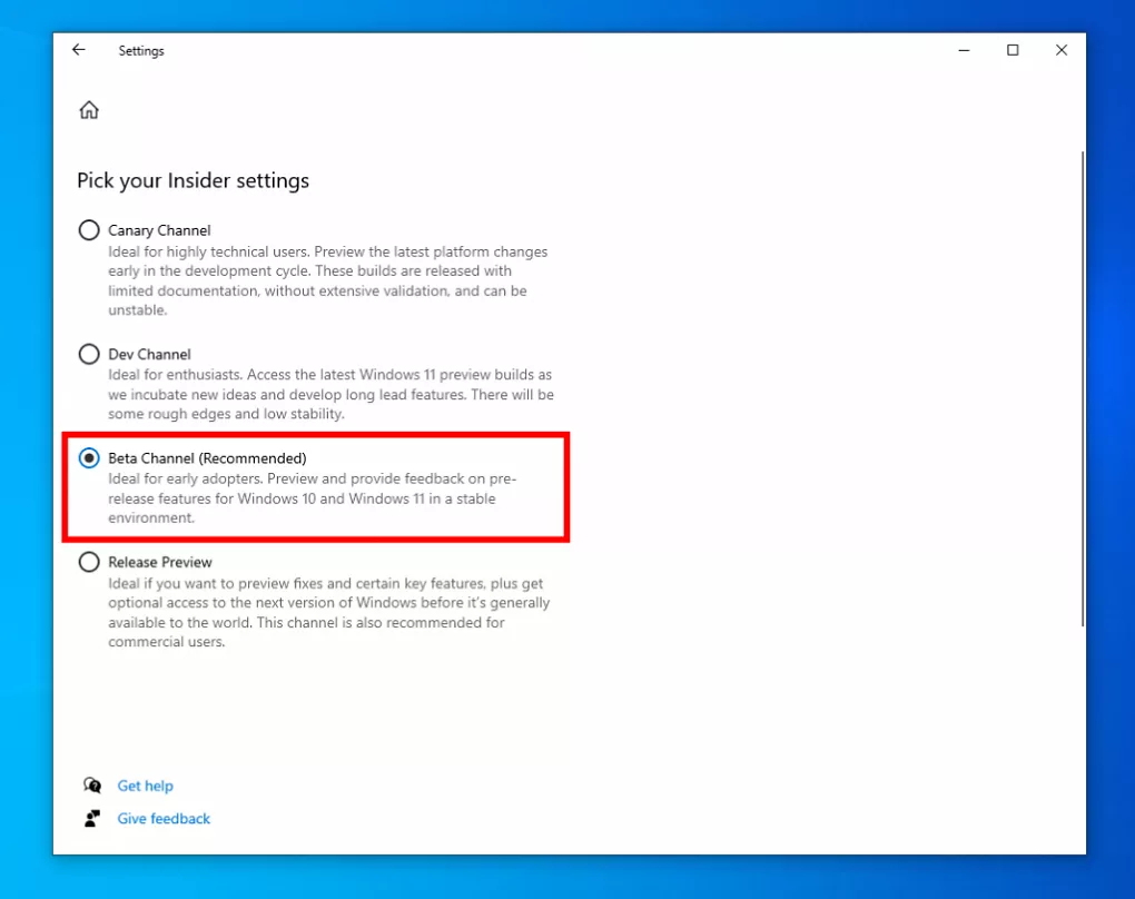 Windows 10 Insider Program