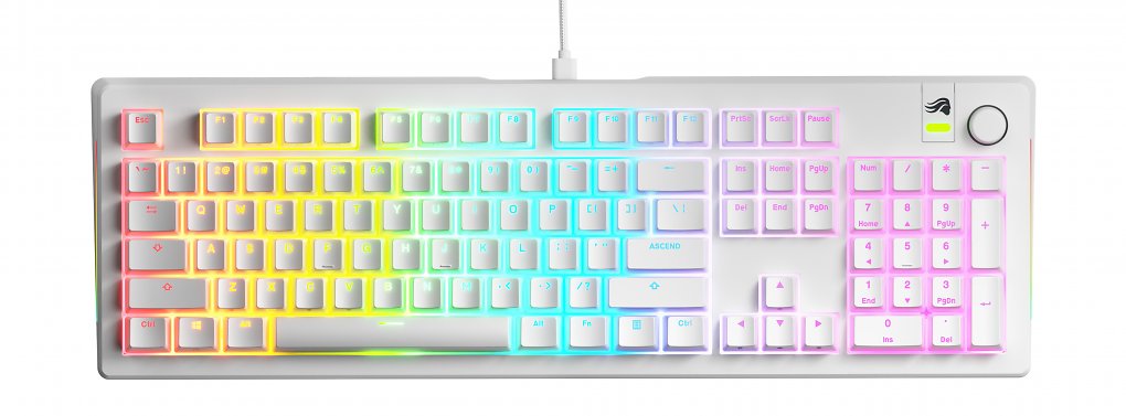 GMMK 3 mit 100-Prozent-Layout in Weiß.
