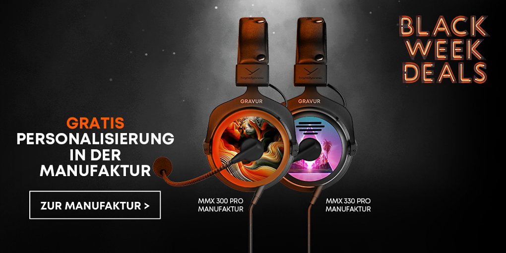 Black Week bei beyerdynamic: Bis zu 60% Rabatt - ab sofort!