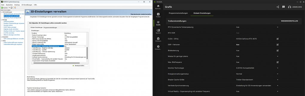 Nicht alle Variablen sind in der Nvidia App enthalten. Konkretes Beispiel wäre etwa die (beinahe antik wirkende) anisotrope Texturfilterung, die forciert Texturen in vielen Spielen knackiger darstellen <strong>kann</strong>. <a href='www.pcgameshardware.de/commoncfm/comparison/clickSwitchNew.cfm?article=1398284&amp;page=1&amp;draft=-1&amp;rank=6'><strong>Hier </strong></a>etwa im Falle von F1 22 zu sehen (achten Sie auf die Bande oder die Straße).
