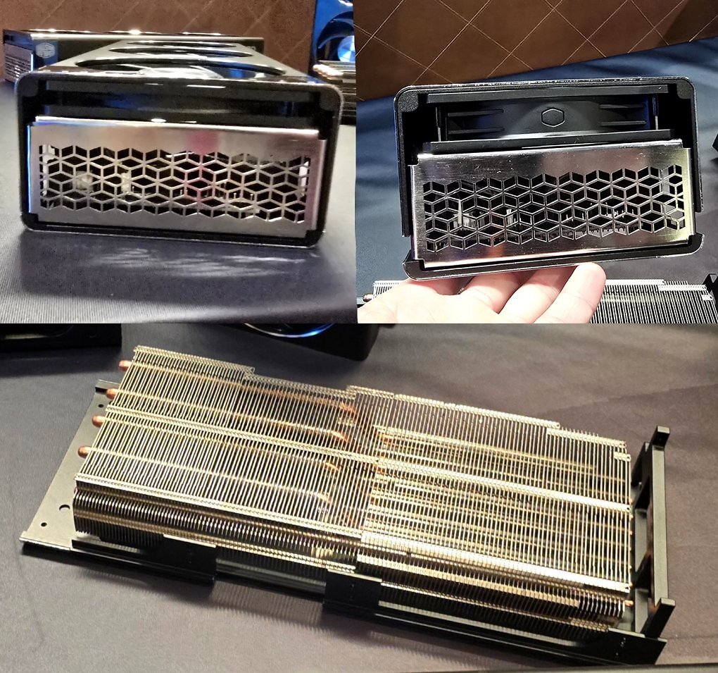 Die Abdeckung des Kühlers kann in zwei Stufen versetzt werden, um über dem Radiator mehr Platz für Lüfter zu schaffen.