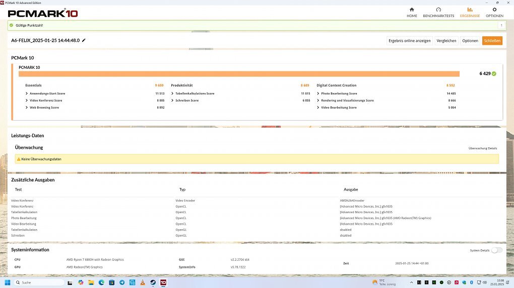 Geekom A6 erzielt im PCMark 10 über 6400 Punkte