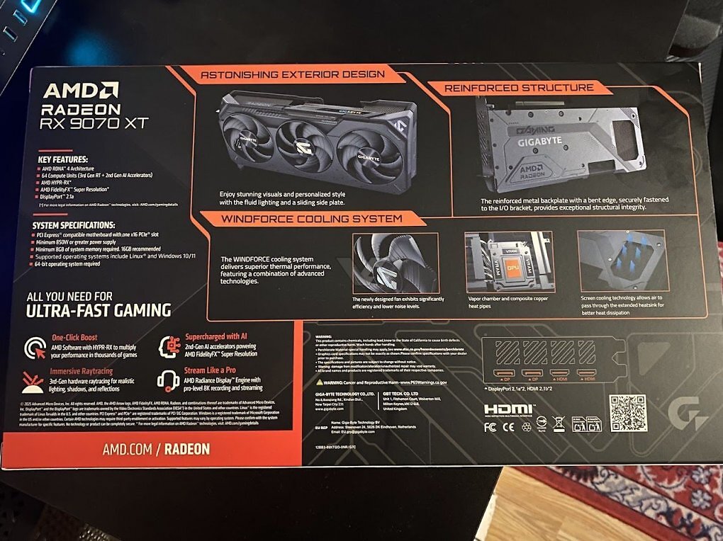 Gigabyte Radeon RX 9070 XT Gaming OC