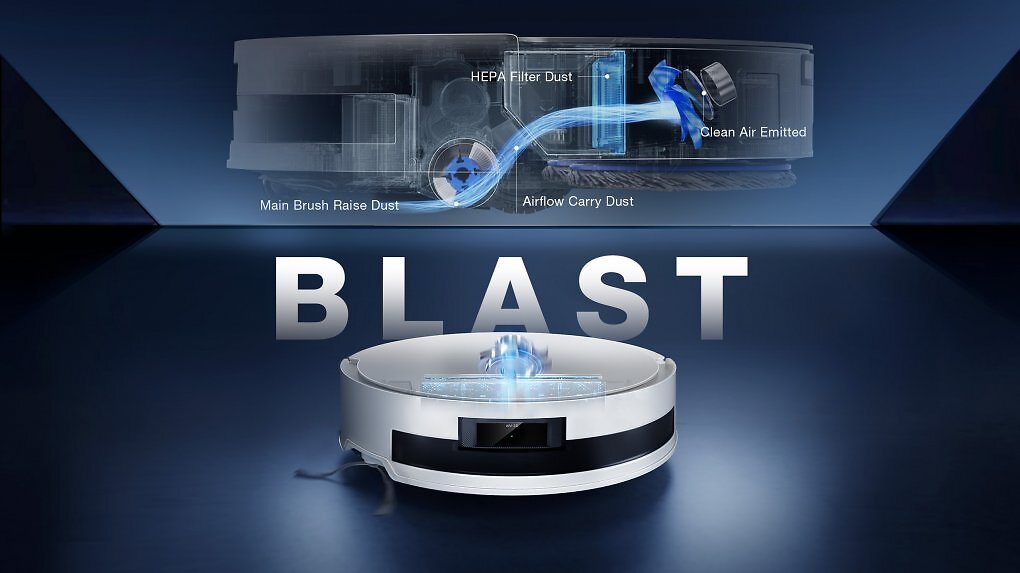 Die BLAST-Technologie sorgt mit starkem Luftstrom für optimale Sauberkeit.