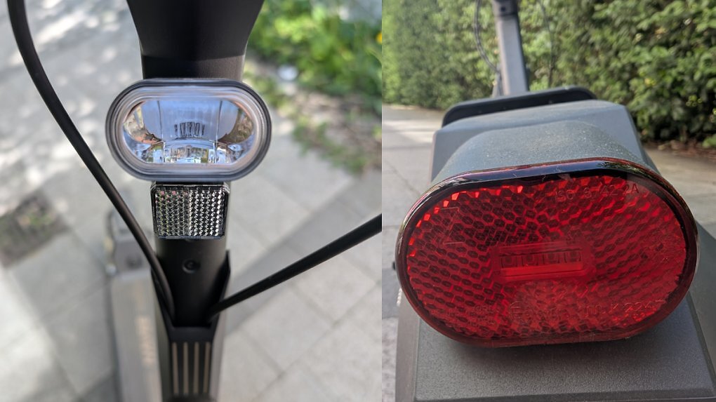 Das Vorderlicht und das Bremslicht sorgt dafür, dass man bei Dunkelheit sieht und gesehen wird.