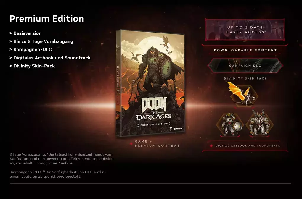 Die Premium Edition von Doom: The Dark Ages im Überblick.
