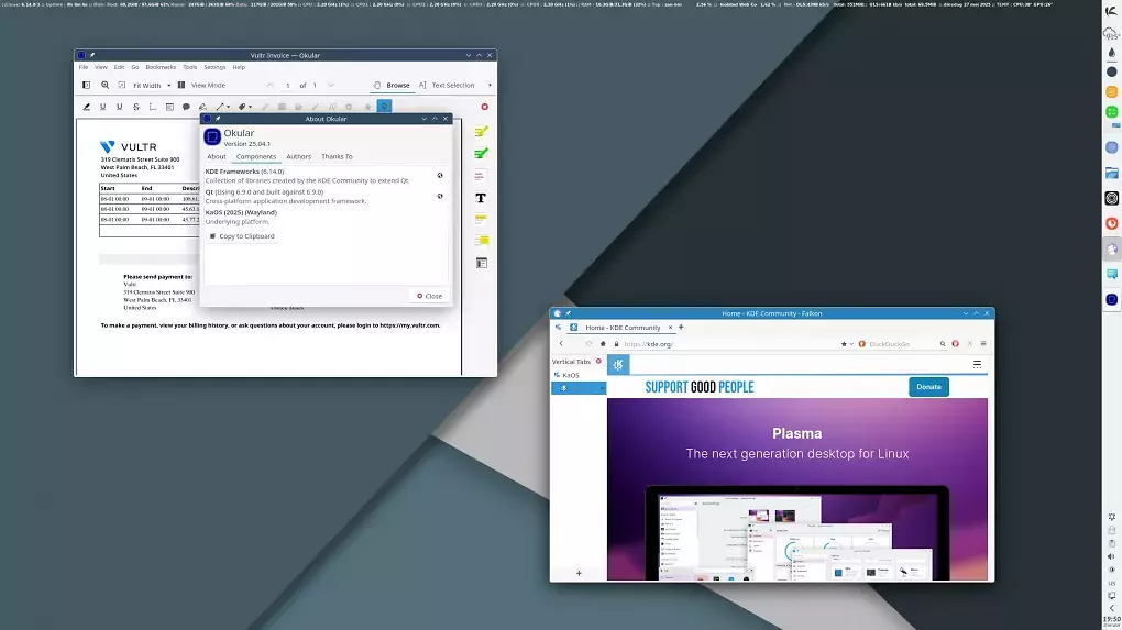 <strong>Auf dem neuesten Stand: </strong>KaOS 2025.05 wird mit Linux 6.14.8 und KDE Plasma 6.3.5 ausgeliefert