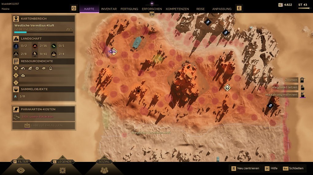 Das Spielgebiet von Dune: Awakening ist riesig. Hier sehen Sie nur einen Teil des Hagga Basins, des PvE-Bereichs. Die Deep Desert ist ein weiterer gigantischer, durch einen Gebirgszug, die Shield Wall, abgetrennter Bereich.